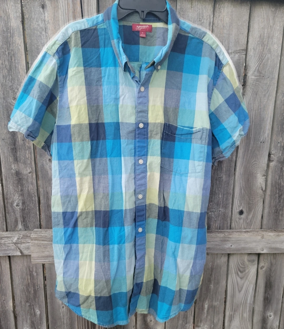 Arizona Jeans Co. Plaid Short Sleeve Button-Up Shirt XL