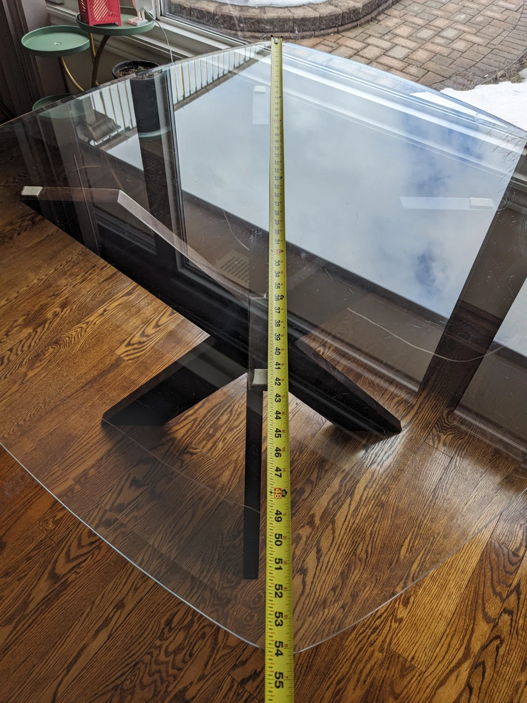 Glass Top Dining Table with X-Base - photo 3