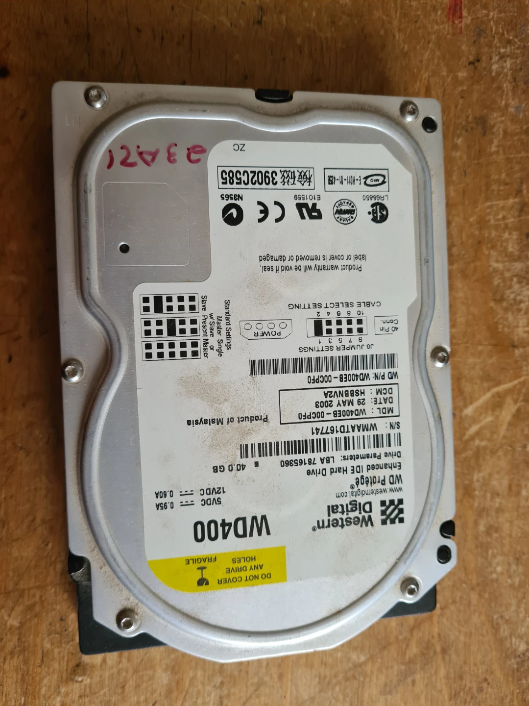Western Digital WD400 Hard Drive