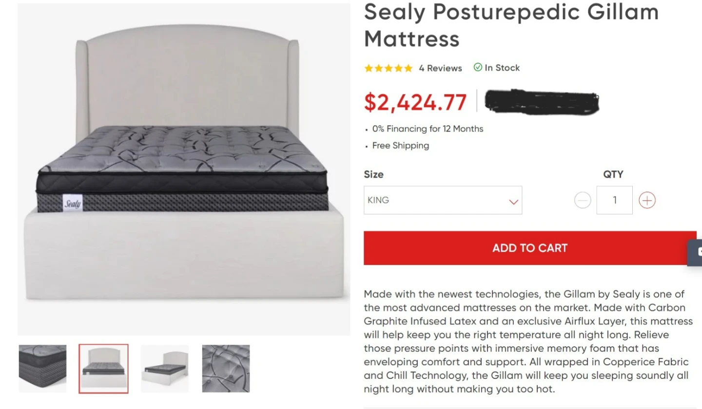 Sealy Posturepedic Mattress (Queen and King)