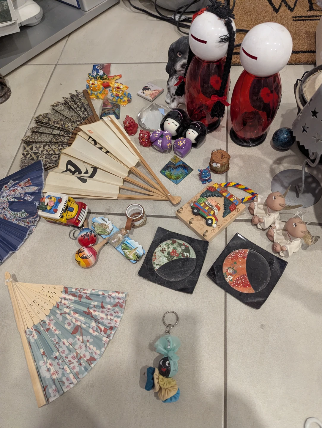 Japanese Kokeshi Dolls and Souvenirs from many places