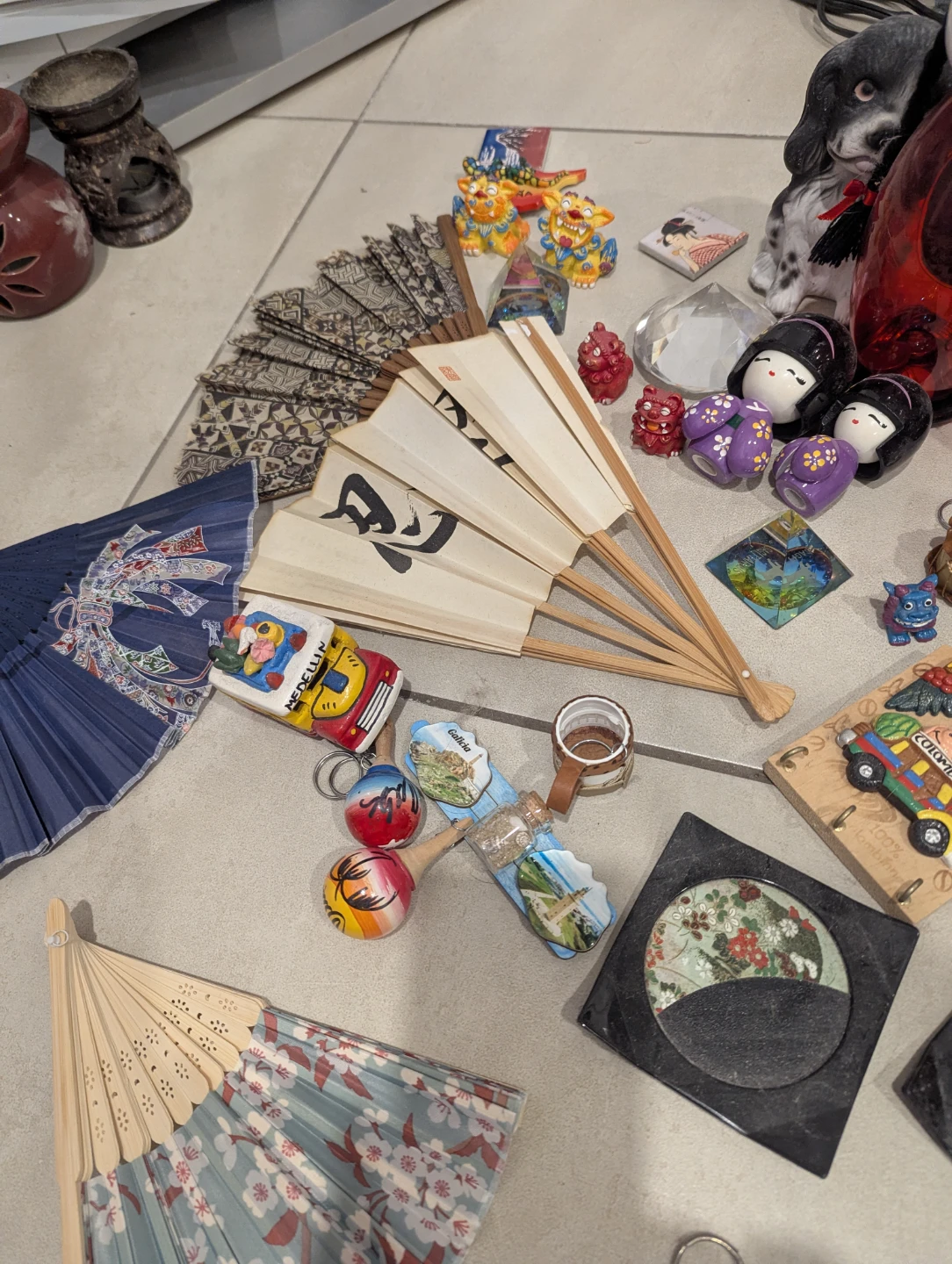 Japanese Kokeshi Dolls and Souvenirs from many places - photo 2
