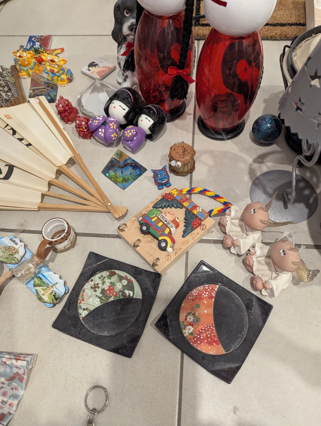 Japanese Kokeshi Dolls and Souvenirs from many places - photo 3
