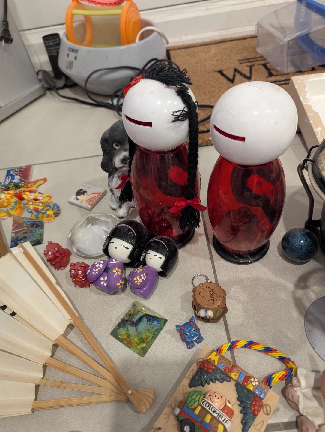 Japanese Kokeshi Dolls and Souvenirs from many places - photo 4
