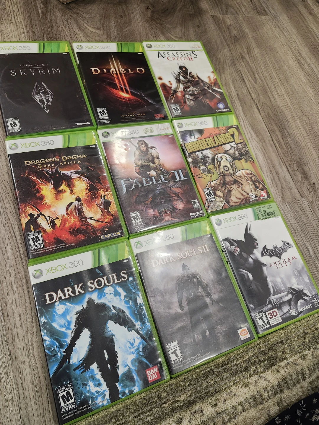Xbox 360 Games Lot - Skyrim, Diablo III, Fable II, Dark Souls
