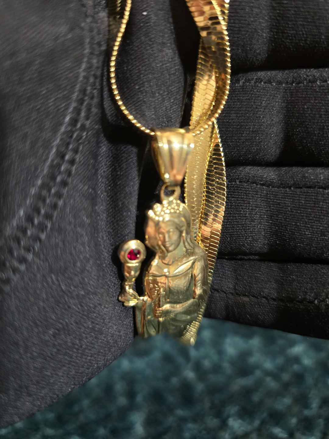 18K Gold plated Pendant Necklace with Religious Imagery