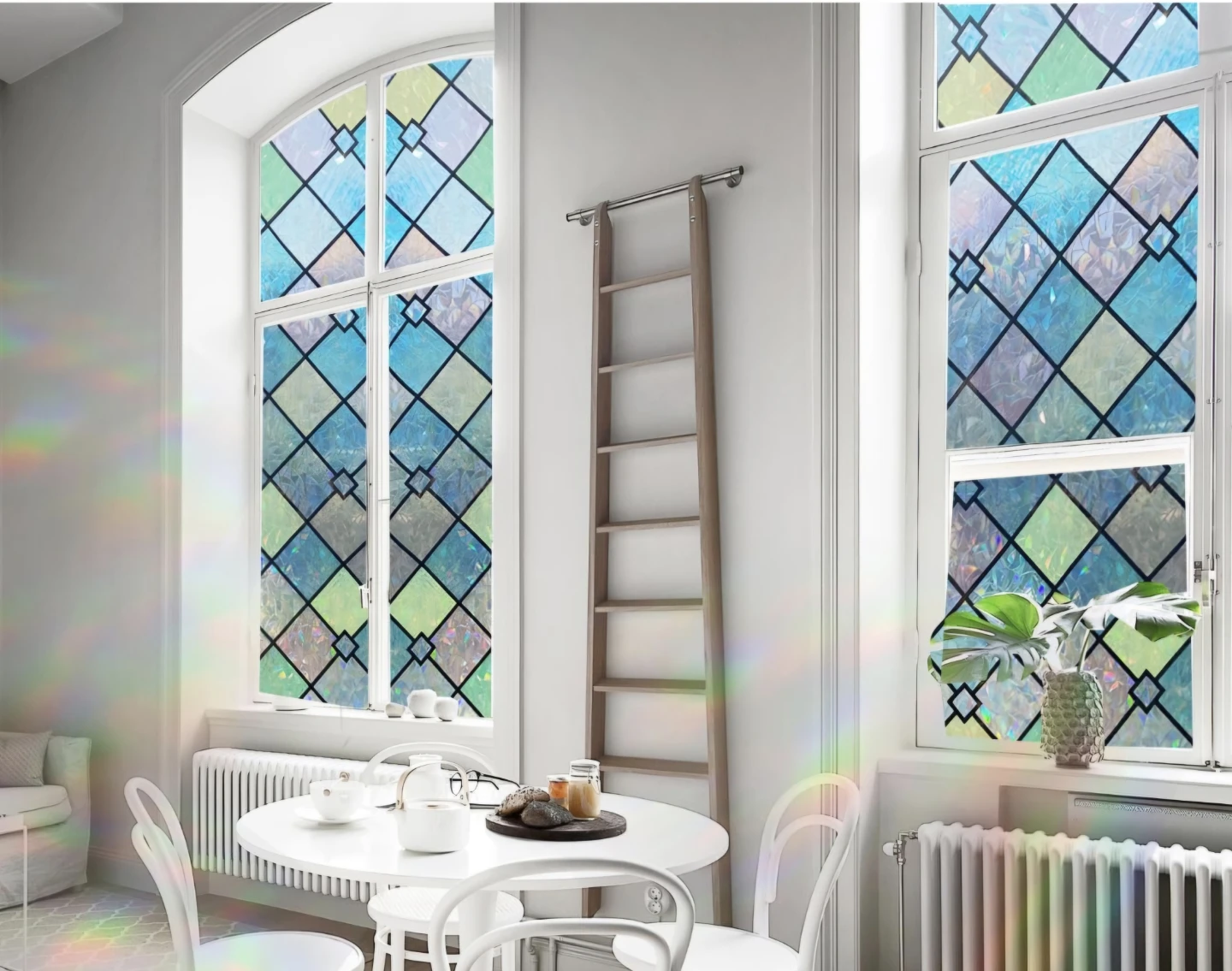 Rainbow Glass Design Window Cling Privacy Film 35.4"x157.4" - photo 4