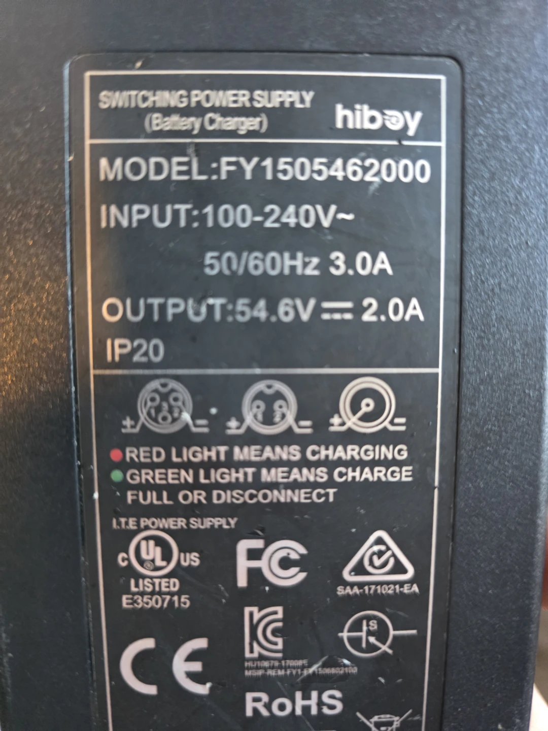Hiboy Switching Power Supply Battery Charger FY1505462000 - photo 2