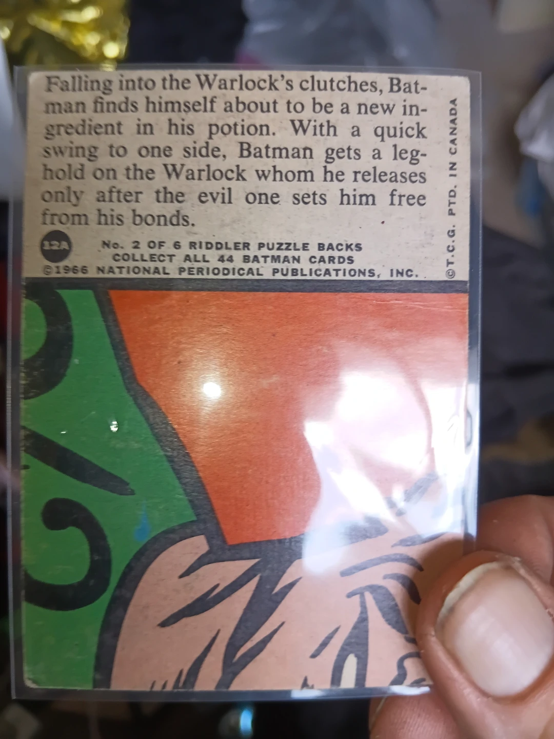 Batman 1966 "Boiling Bath" Riddle Puzzle Pack Card - photo 2