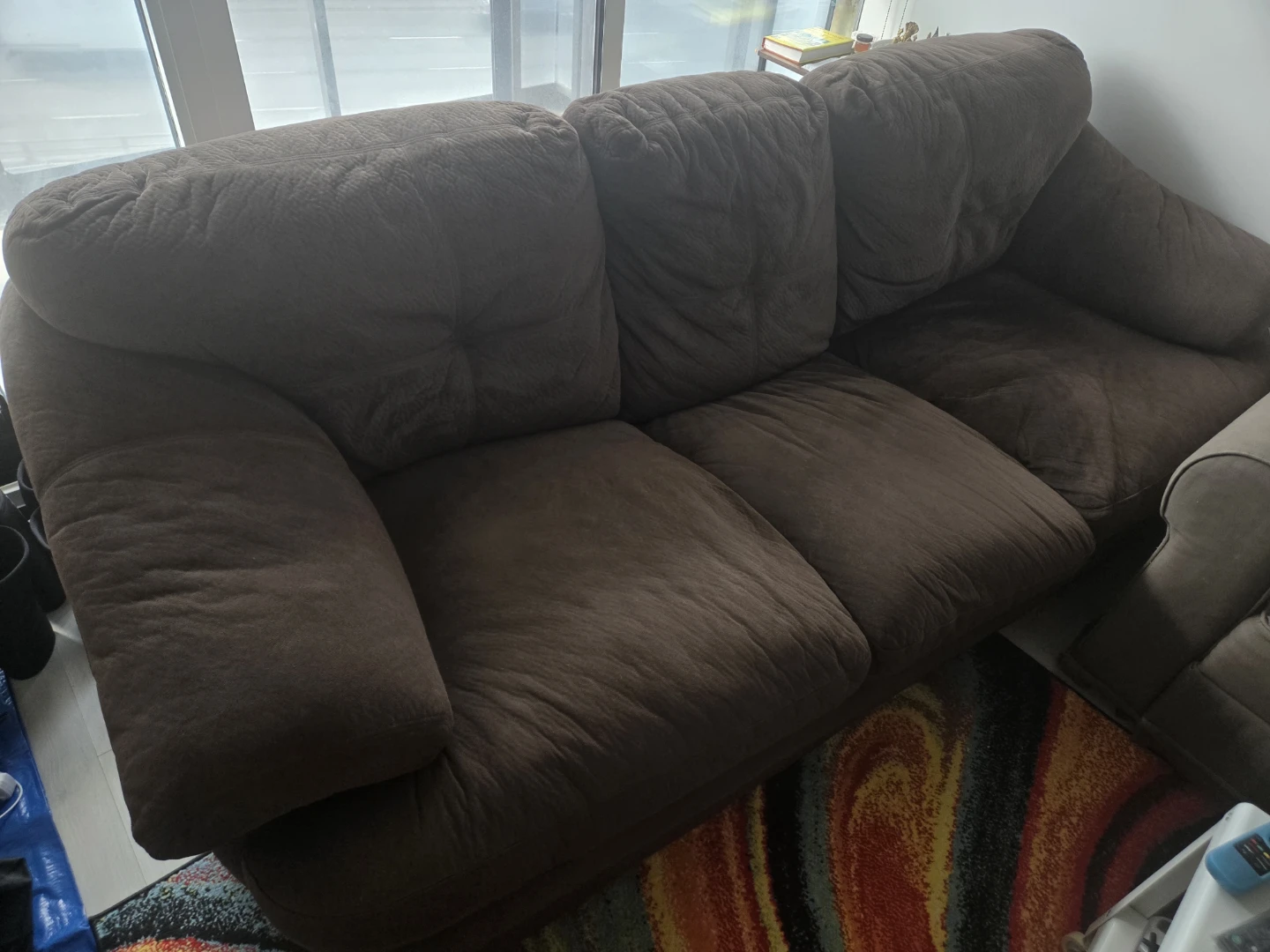 MOVING OUT SALE!! - Plush Dark Brown Three-Seat soft Sofa/couch - photo 2