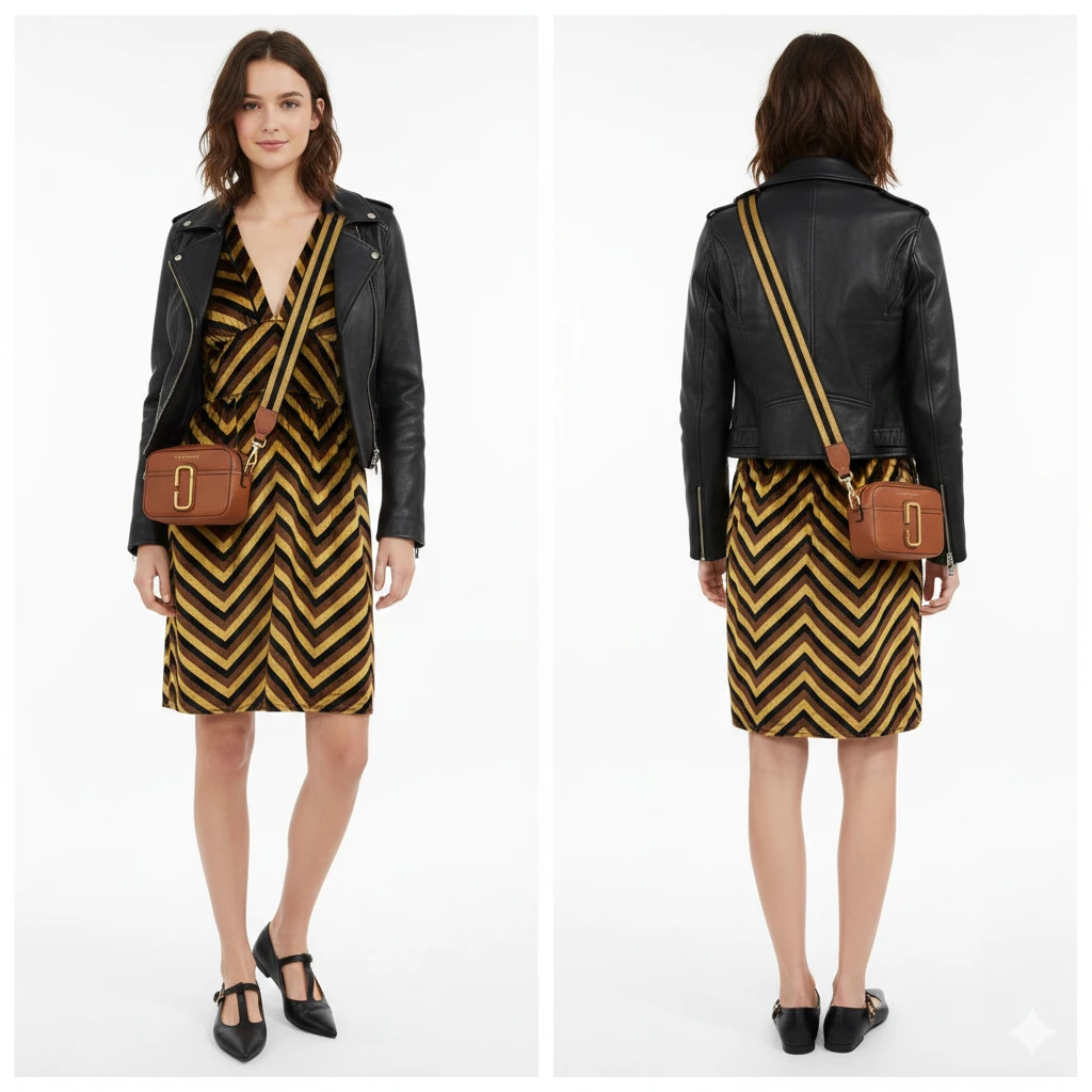 Marc By Marc Jacobs Jagz Velvet Chevron Dress Size 4 - photo 4