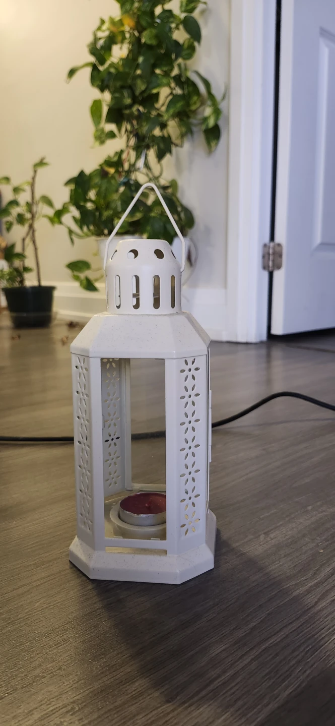 White Metal Candle Lantern