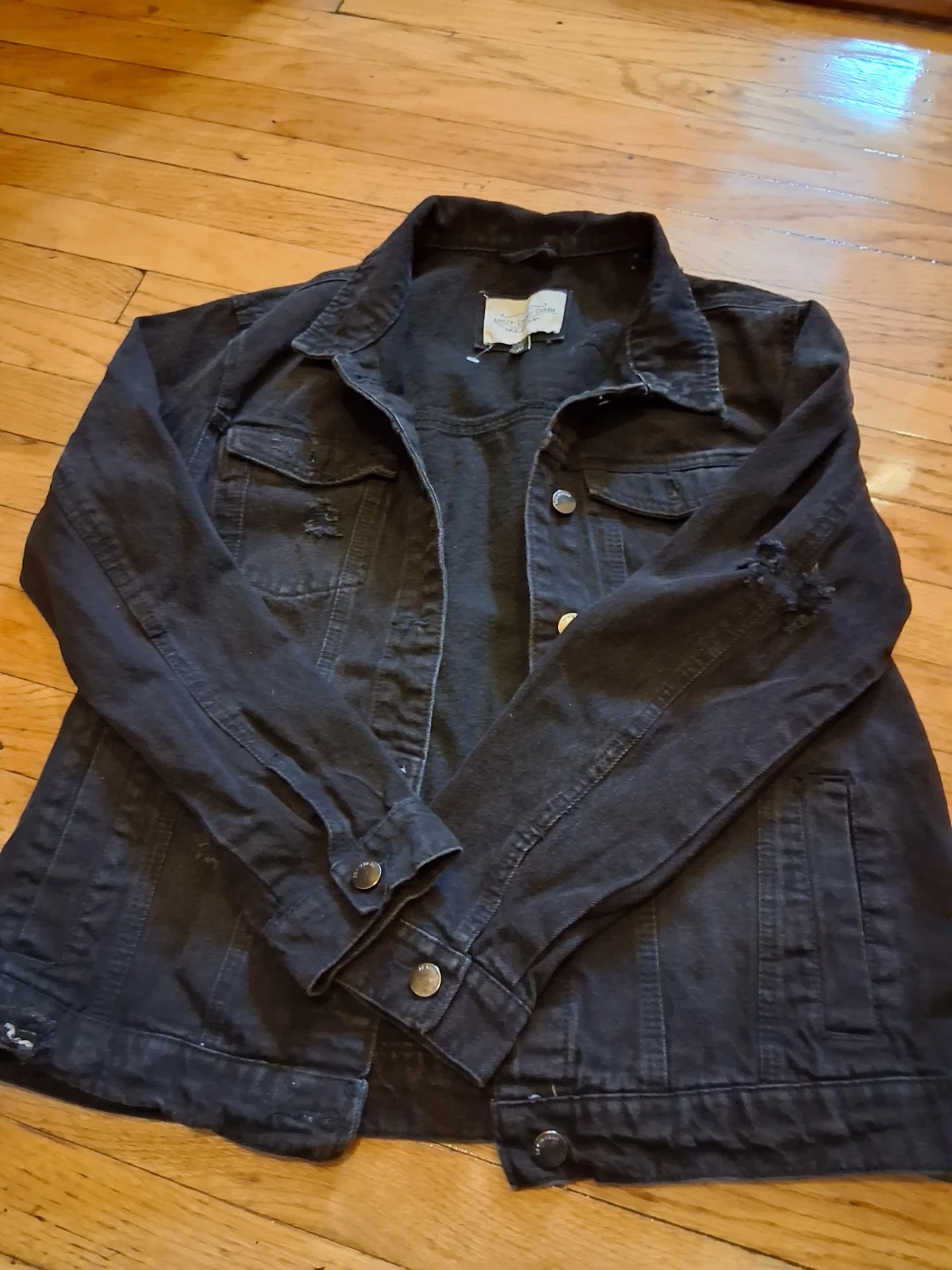 Ashley Vintage Charm Black Denim Jacket Size M