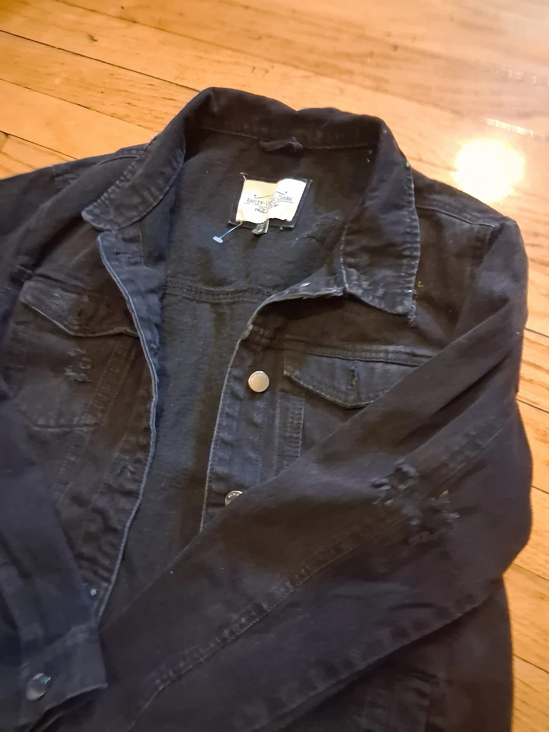Ashley Vintage Charm Black Denim Jacket Size M - photo 2
