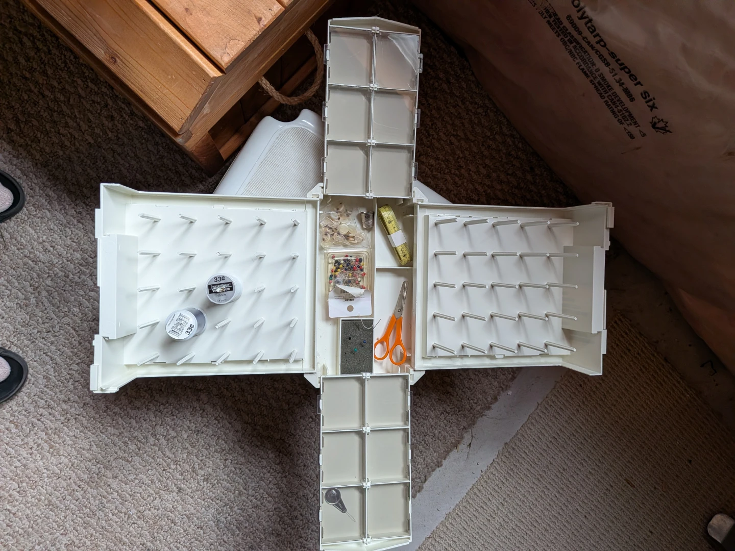Cream Sewing Notions Box Organizer - photo 4