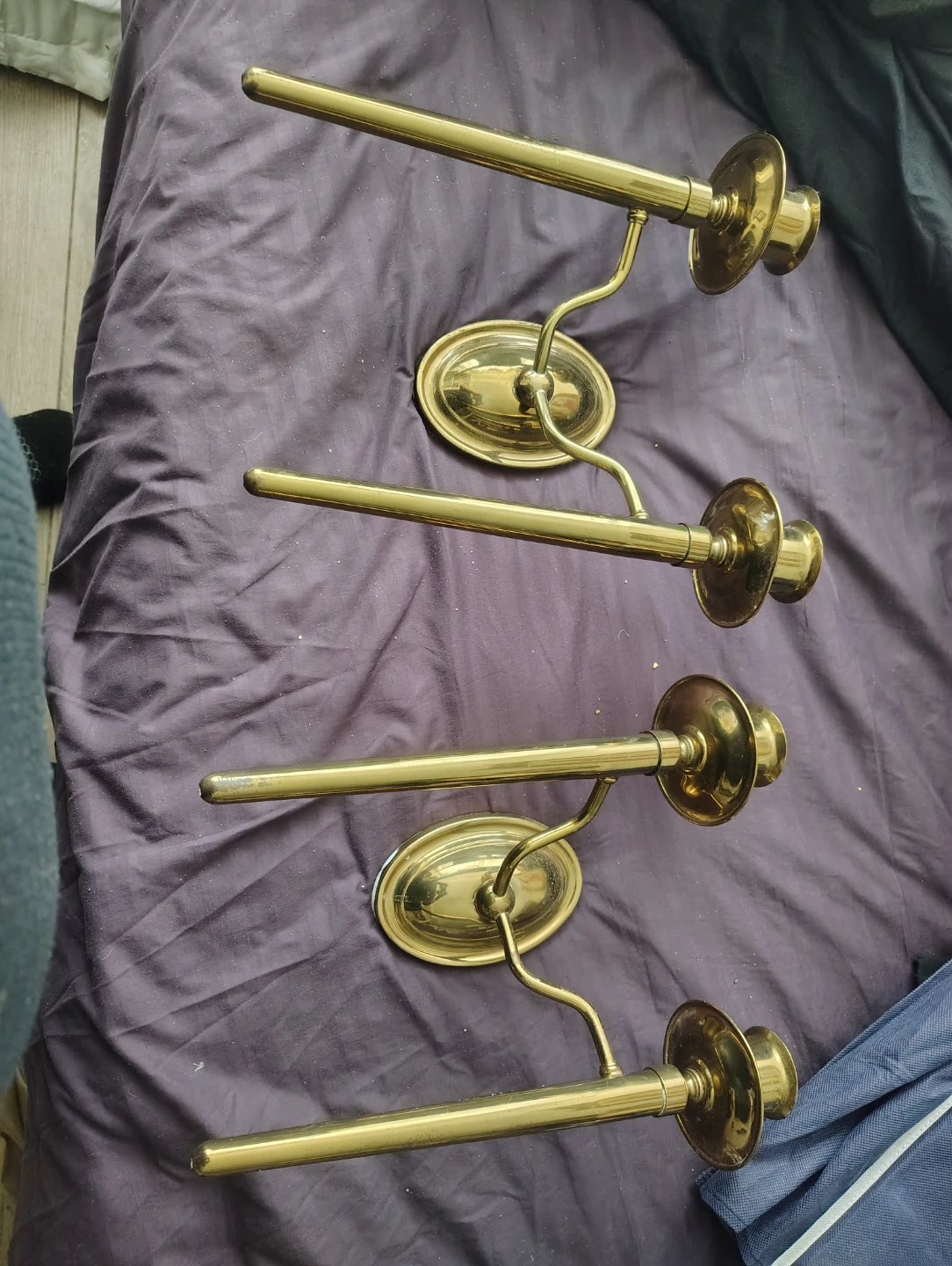 Set of 4 Brass Candlestick Holders