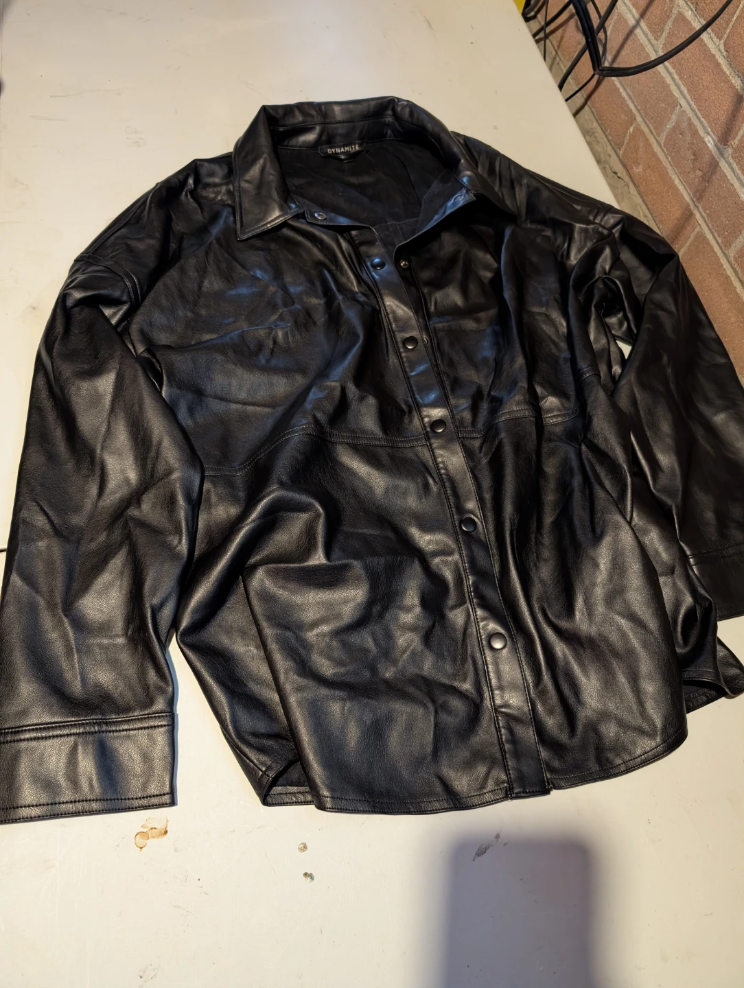 Dynamite Faux Leather Shirt Jacket TG/XL