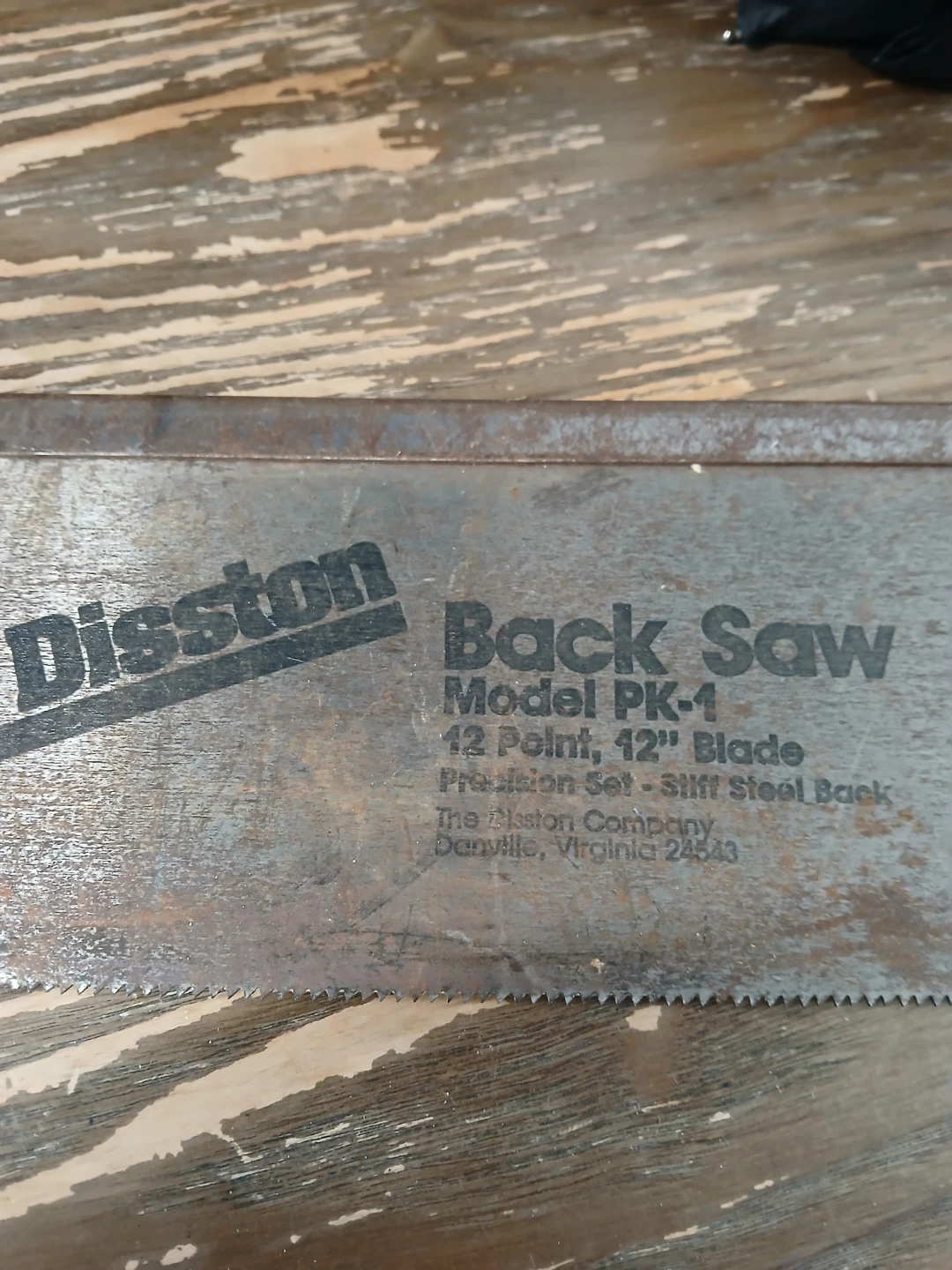Disston Back Saw Model PK-4 12" Blade - photo 2