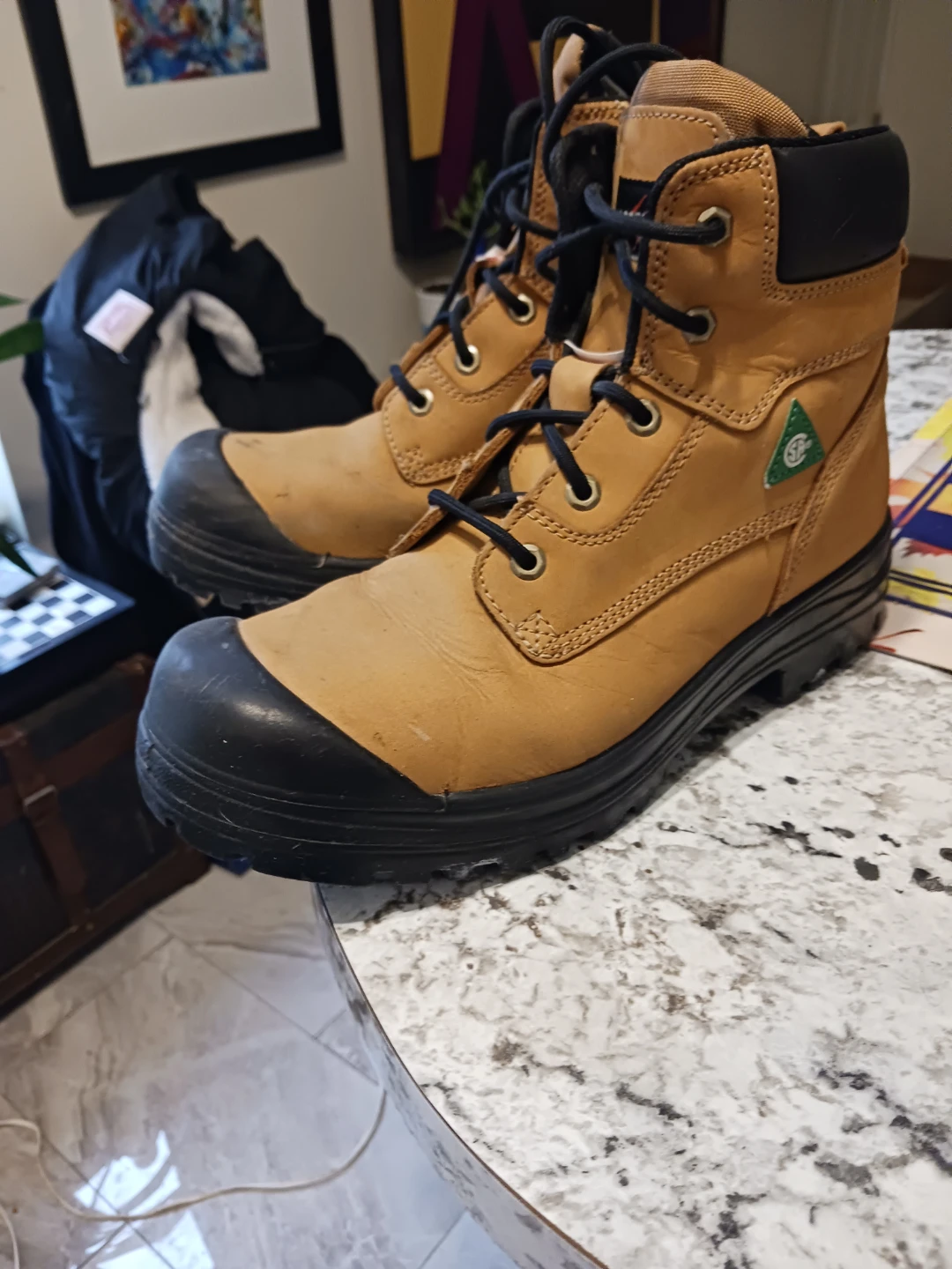 Men's Tan Work Boots Agressive Brand