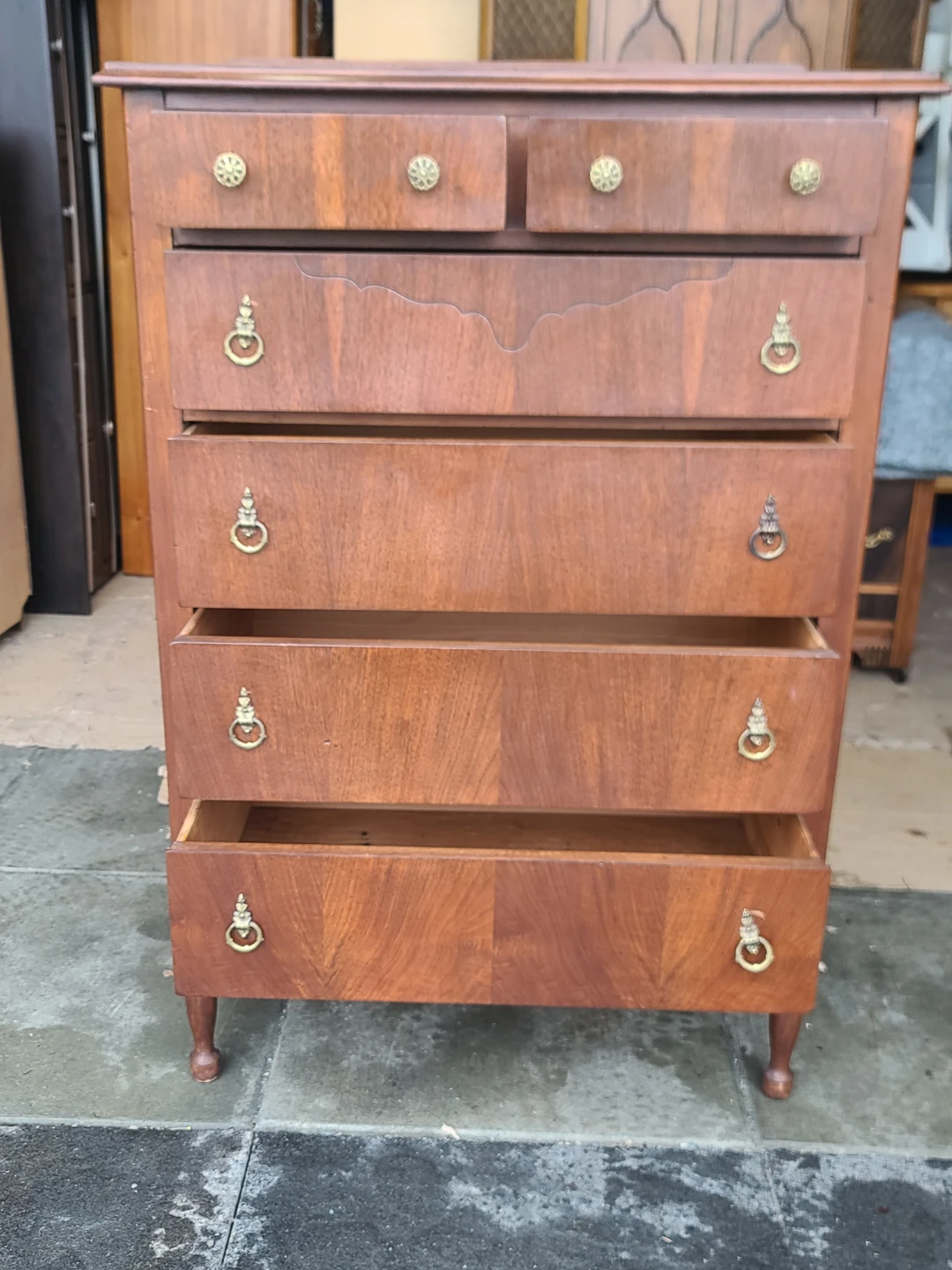 Vintage Wood Dresser with 6 Drawers - photo 2
