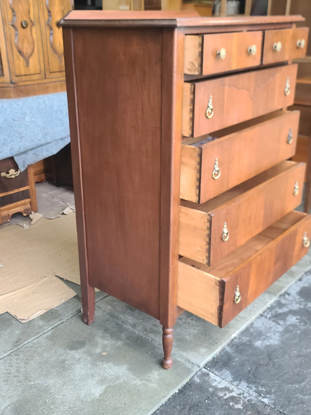Vintage Wood Dresser with 6 Drawers - photo 3