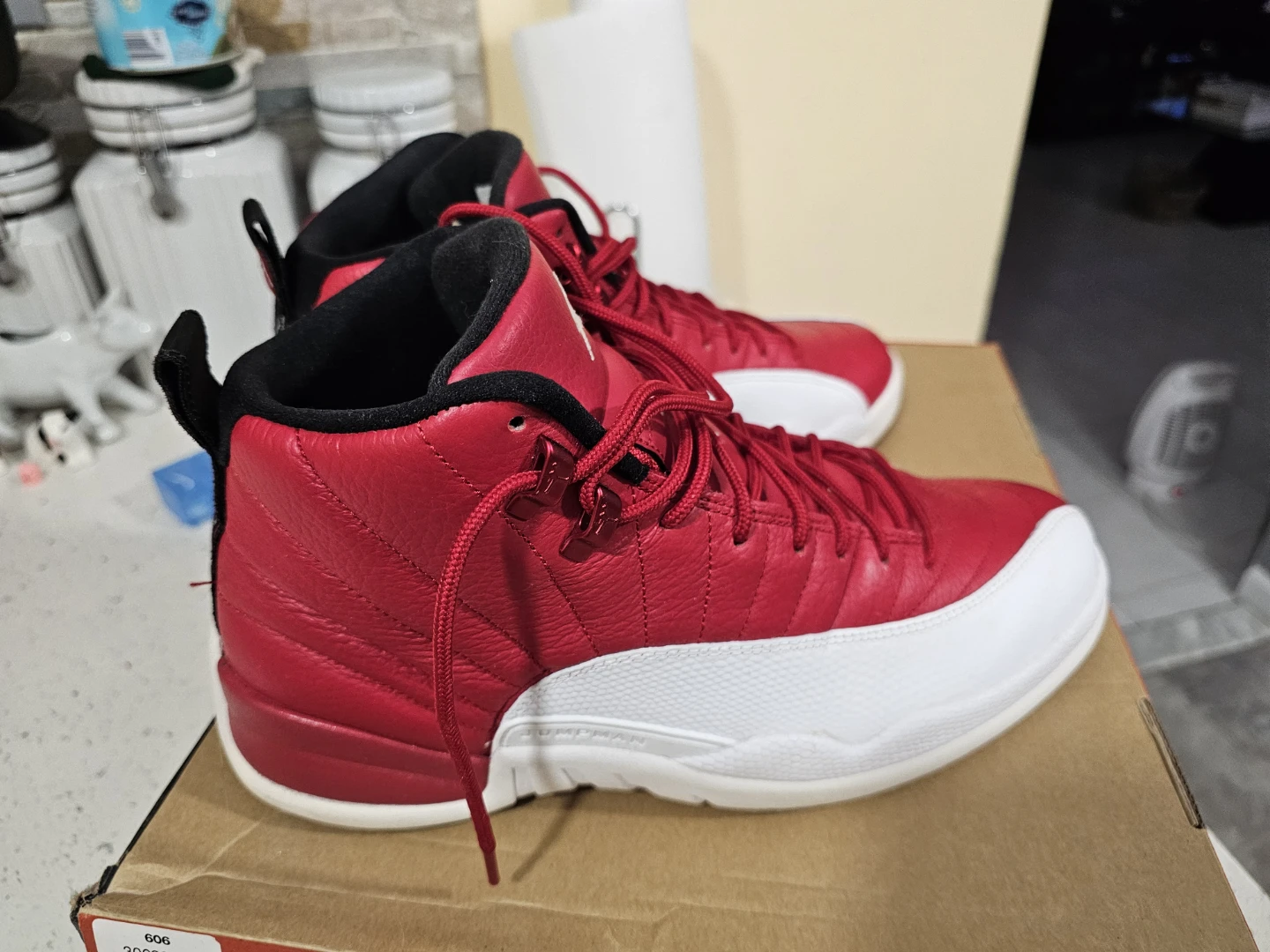 Air Jordan 12 Retro Men's Shoes - Red/White Size 10.5