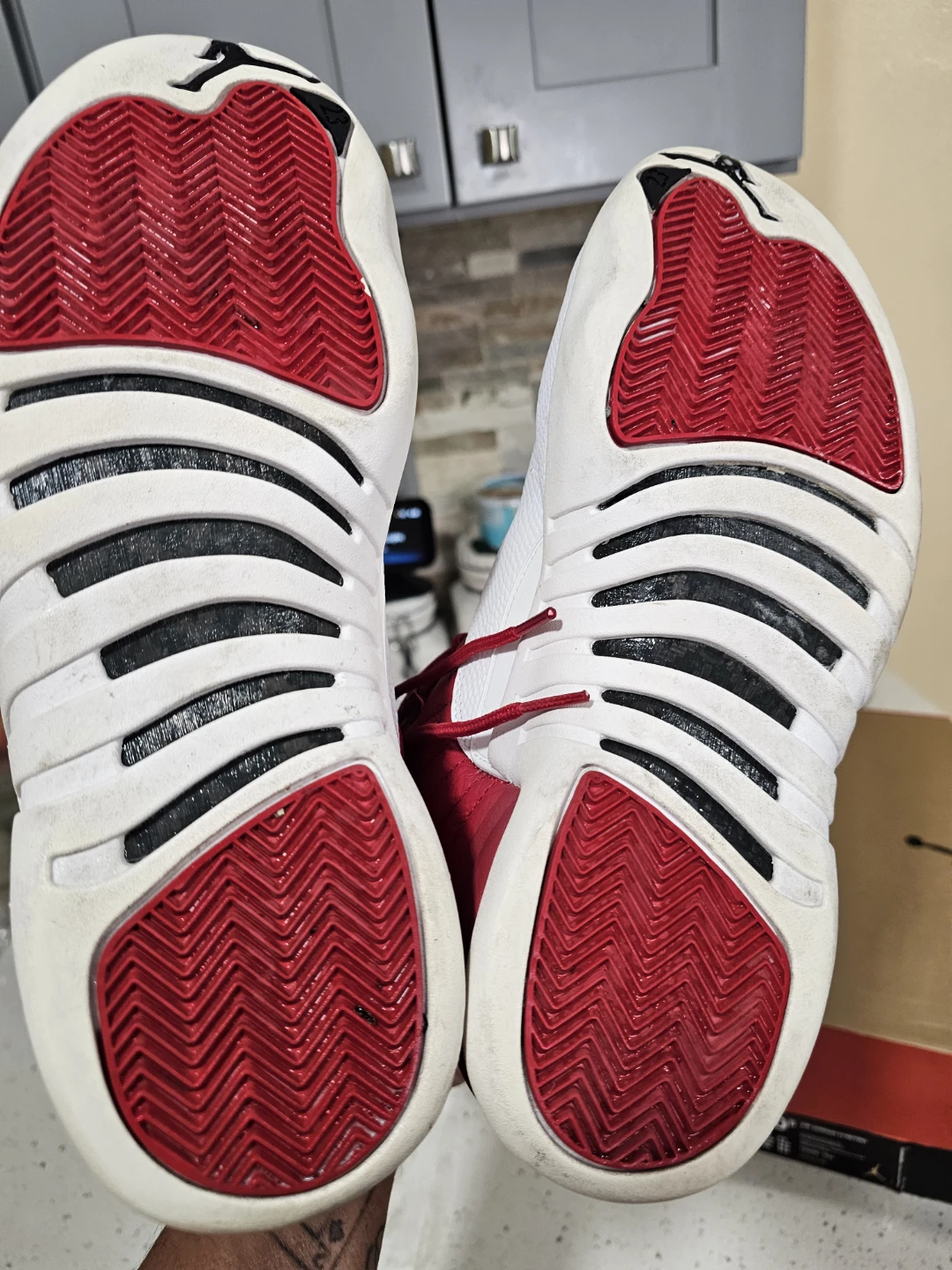 Air Jordan 12 Retro Men's Shoes - Red/White Size 10.5 - photo 3