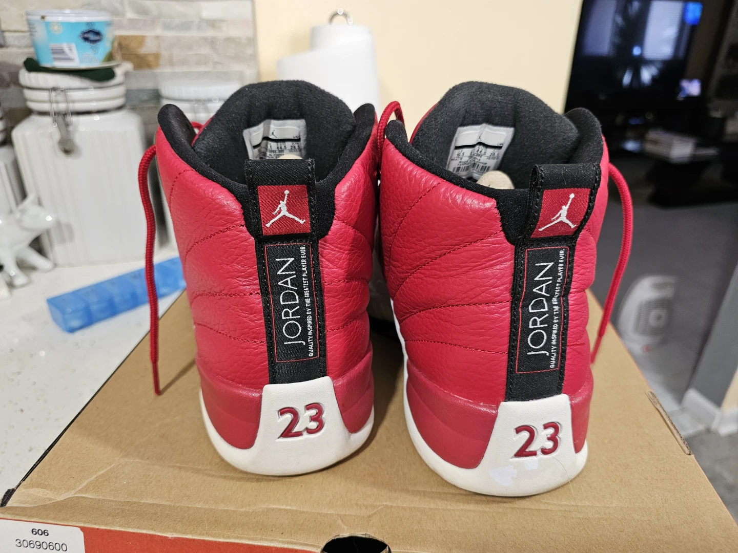 Air Jordan 12 Retro Men's Shoes - Red/White Size 10.5 - photo 5