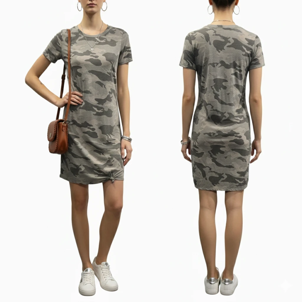 BNWTT Generation Love Holly Camo T-Shirt Dress Size S - photo 3