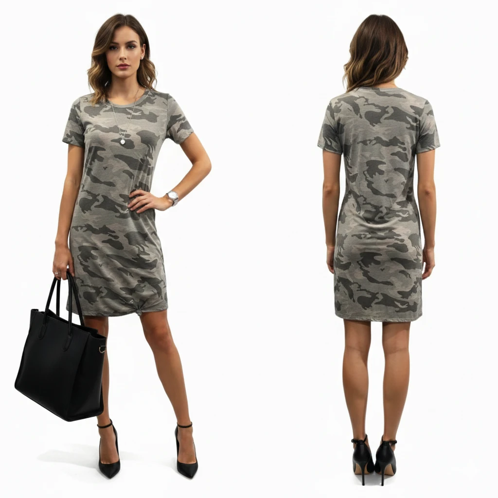 BNWTT Generation Love Holly Camo T-Shirt Dress Size S - photo 4