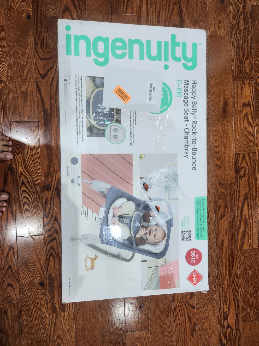 Ingenuity Happy Belly Rock-to-Bounce Massage Seat 0-6M - photo 2