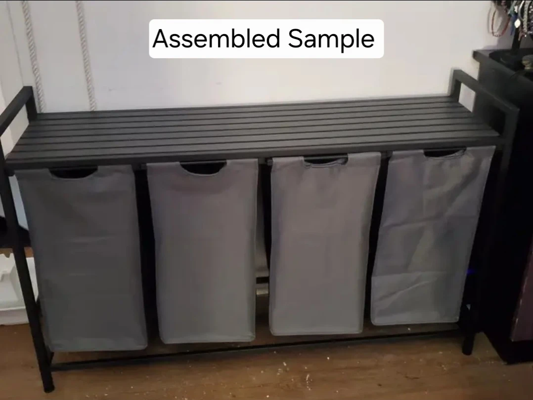 Brand new in box - 4-Compartment Laundry Sorter with Shelf - photo 5