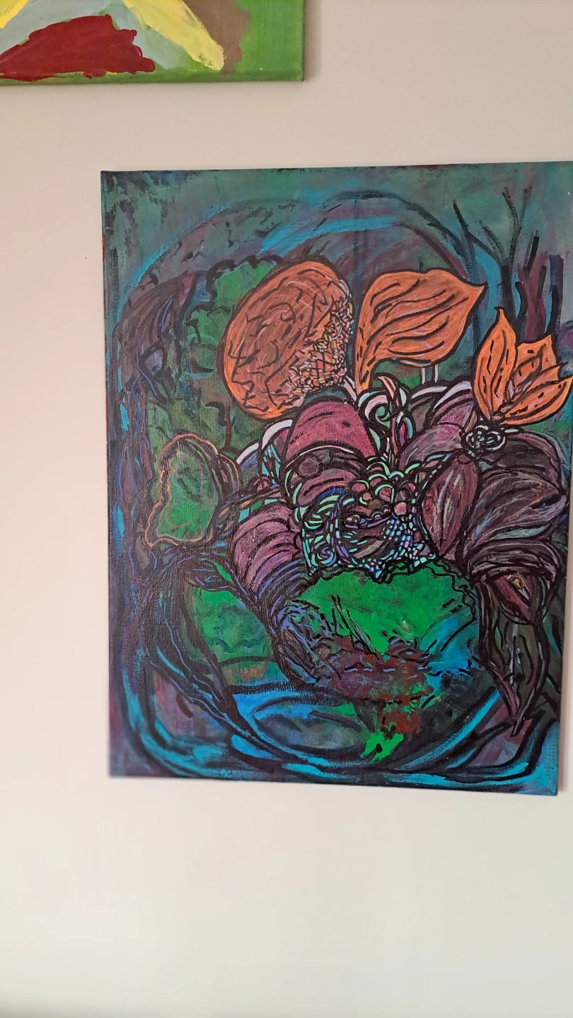 Acrylic Painting - Abstract Floral Design