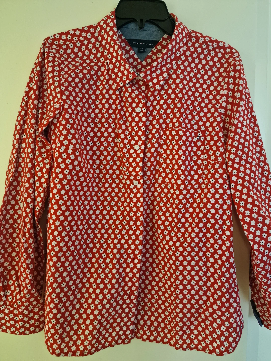 Tommy Hilfiger Red Floral Button-Up Shirt - Size L - photo 2