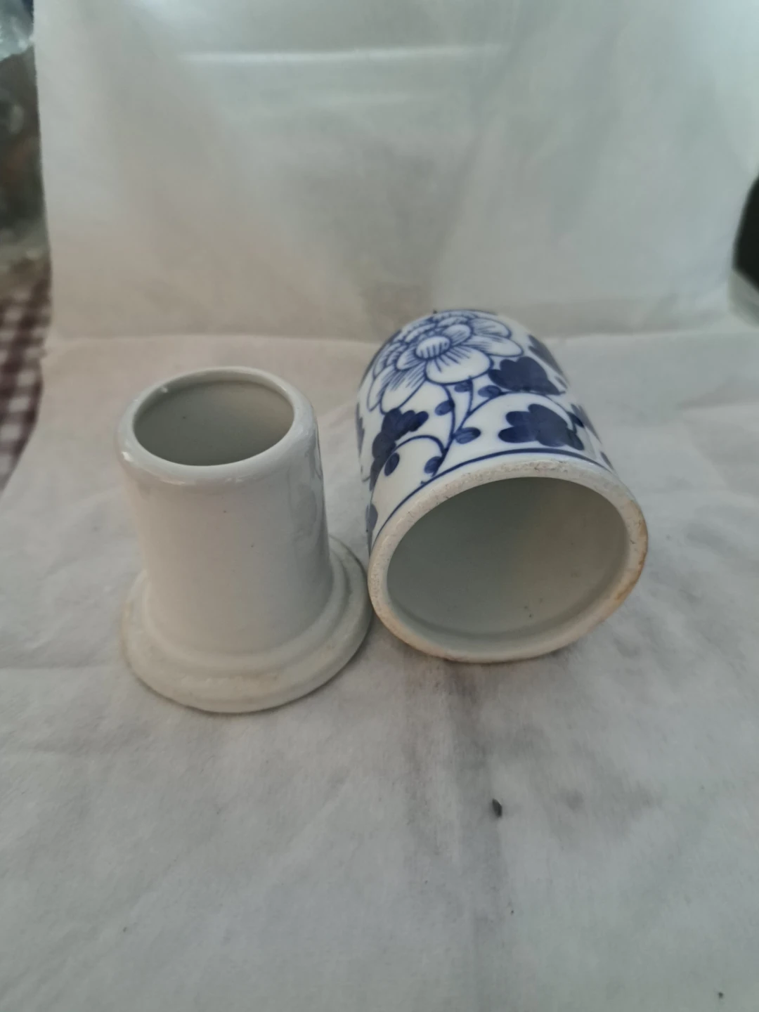 Blue and White Floral Ceramic Salt and Pepper Shaker Set - photo 3