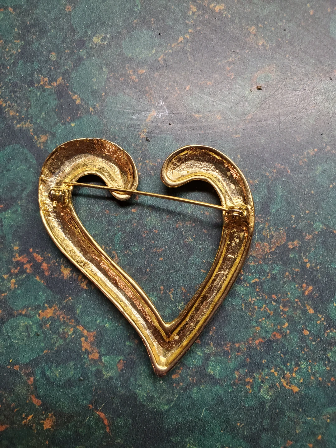 Gold Tone Heart Brooch - photo 2