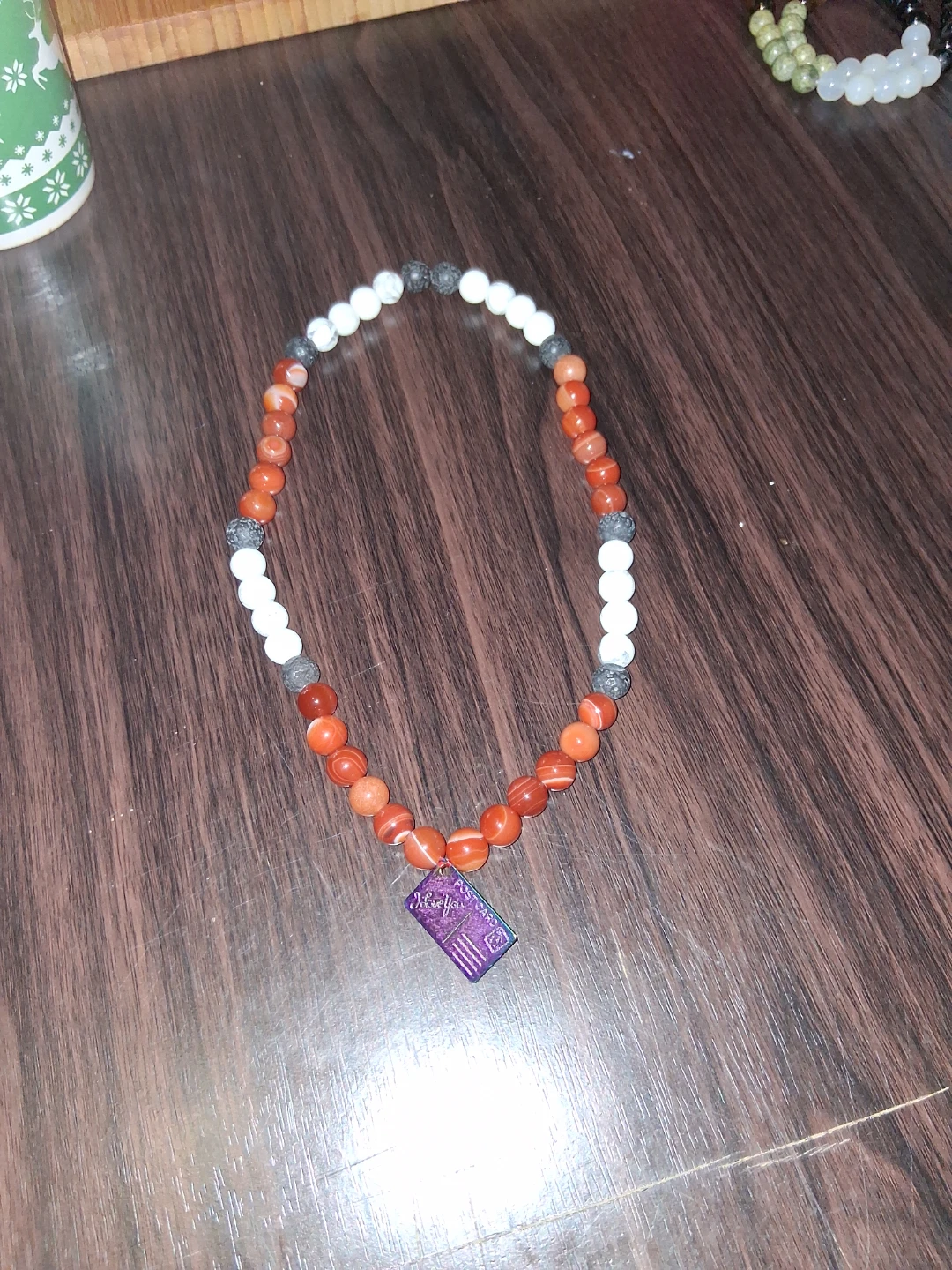 Beaded Necklace with Postcard Pendant - photo 2