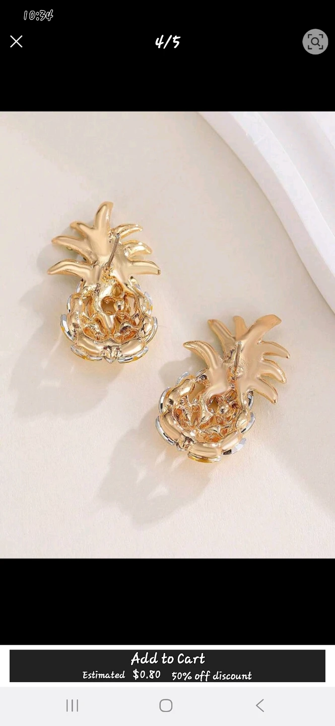 Pineapple Rhinestone Earrings - photo 5