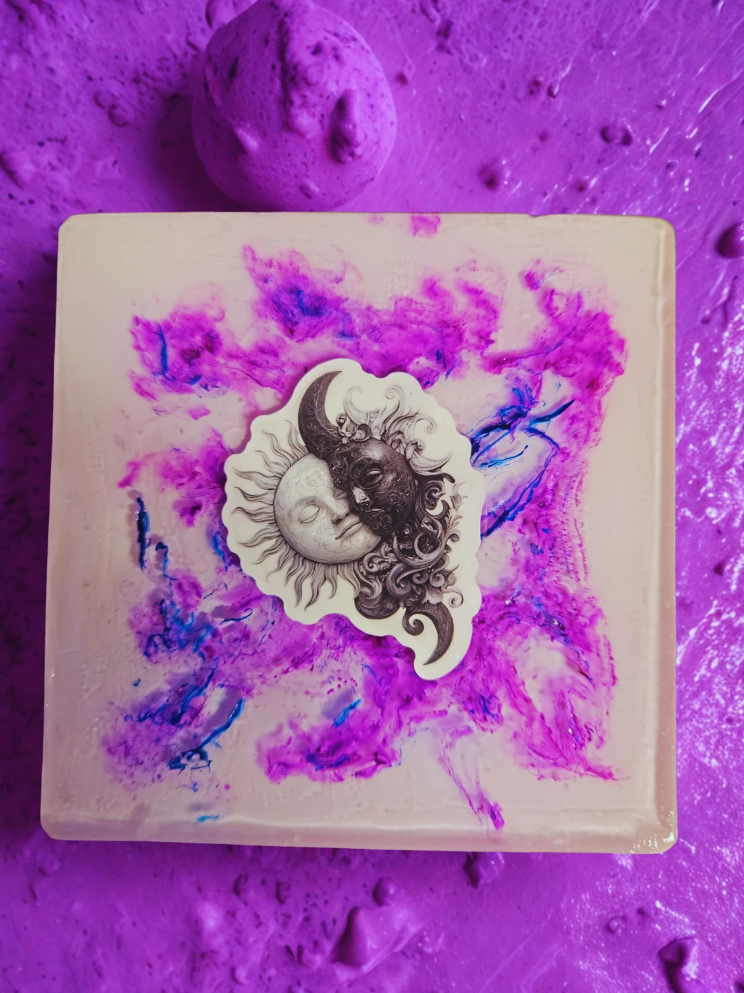 Cendrier décoratif en résine avec motif arbre de vie/Handmade - photo 3