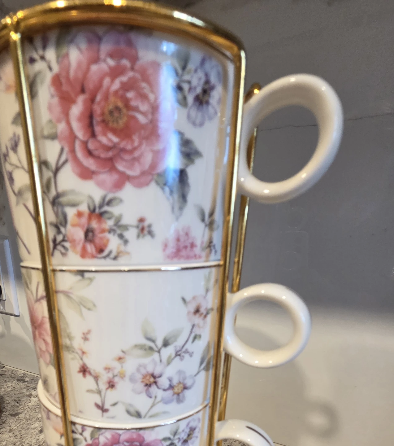 4 Grace Teaware Floral Mugs with Stand - photo 2