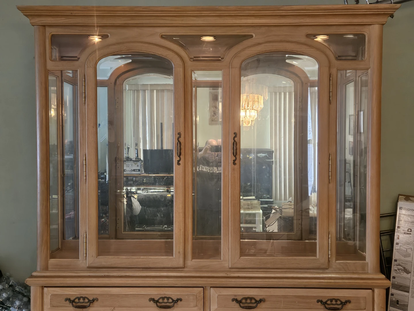 Wooden China Cabinet with Glass Doors