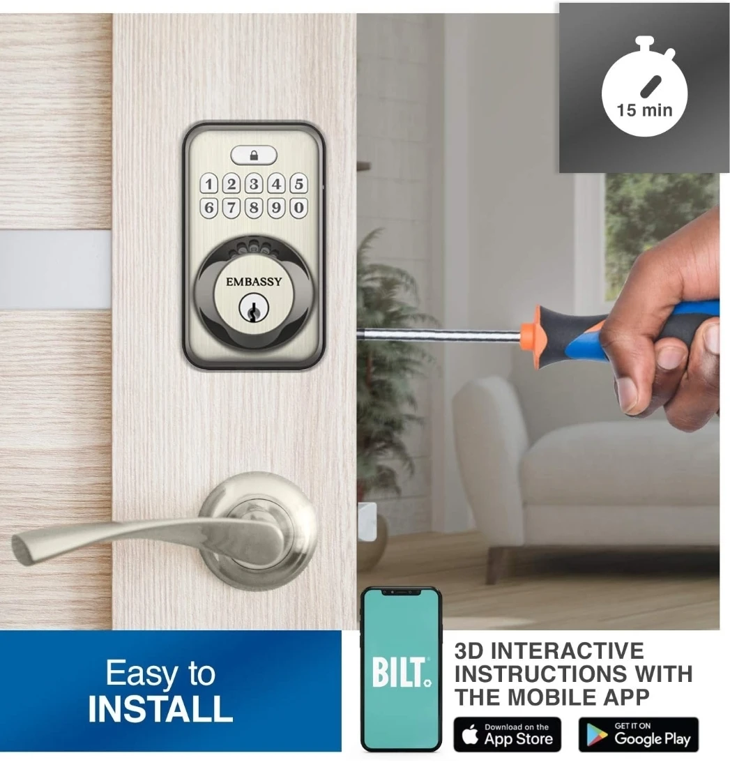 Embassy Keyless Entry Electronic Door Lock - Satin Nickel - photo 3