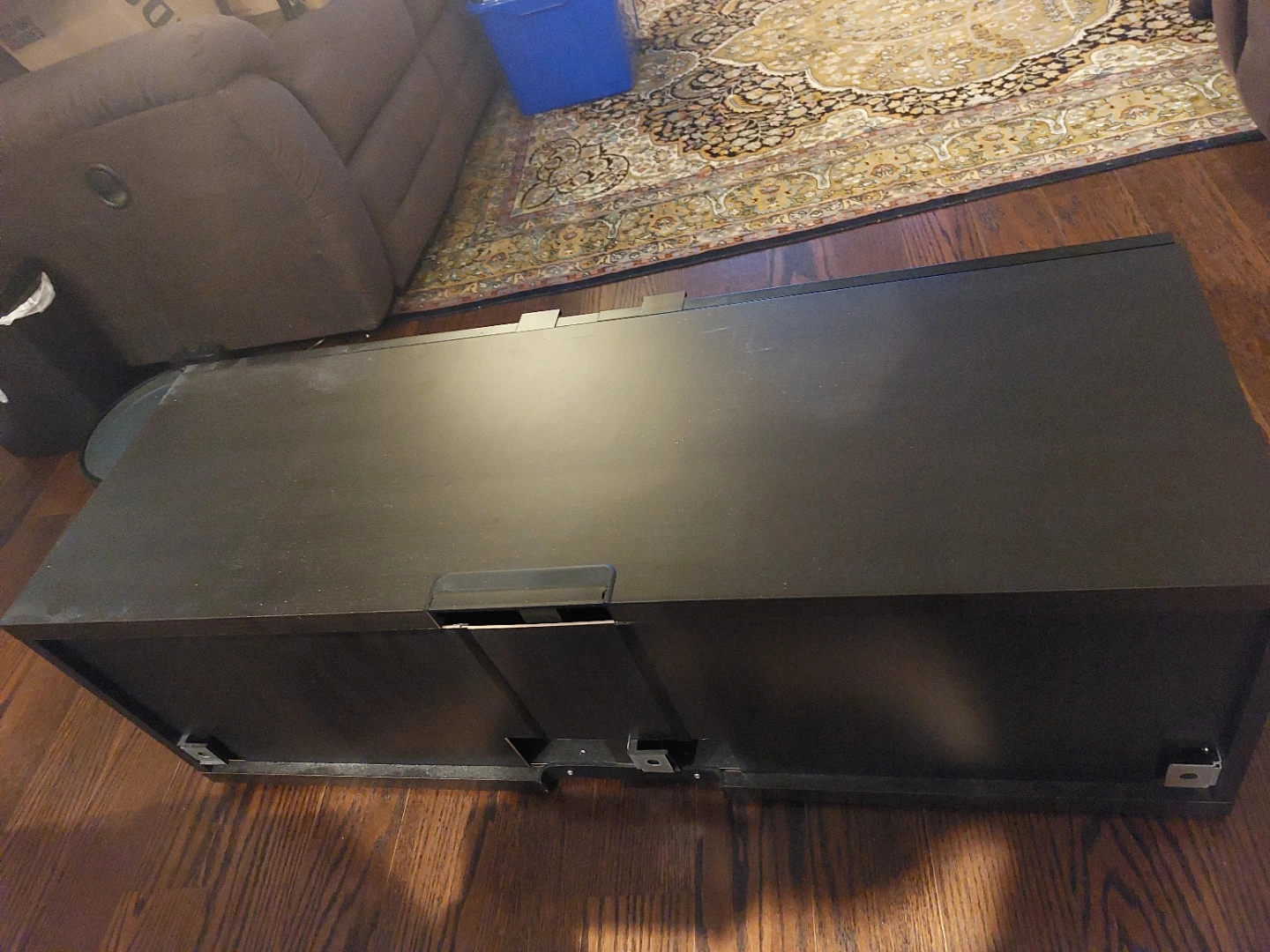 Black TV Stand with Cabinet Doors