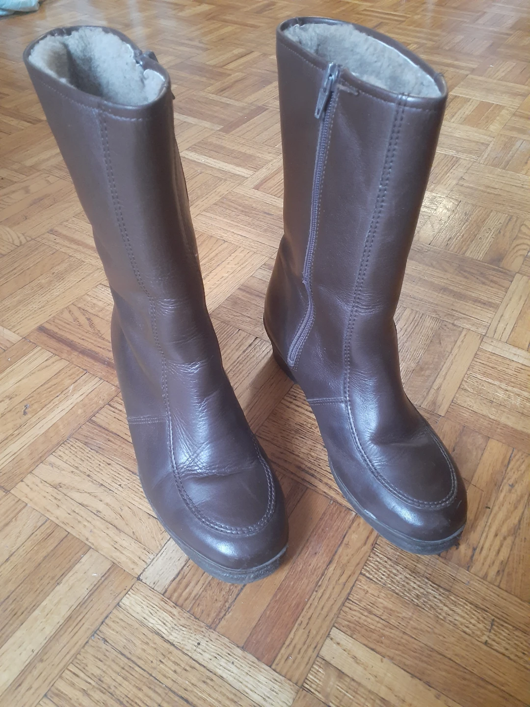LAMS Brown Leather Lined Winter Boots