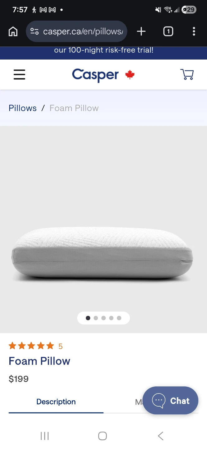 Casper Standard High Loft Foam Pillow - photo 4