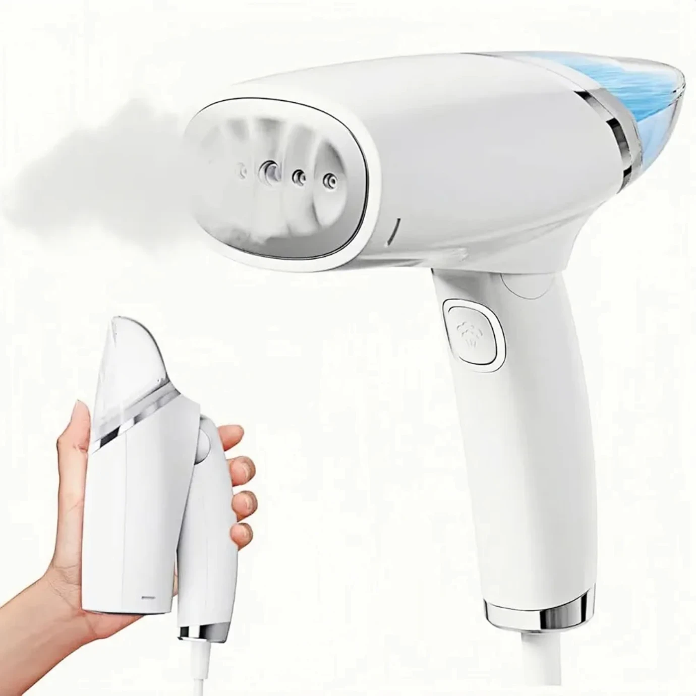 White Foldable Handheld Garment Steamer