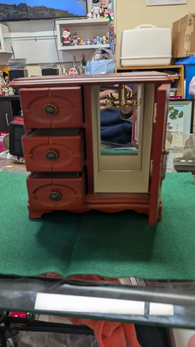 Wooden Jewelry Box with Drawers