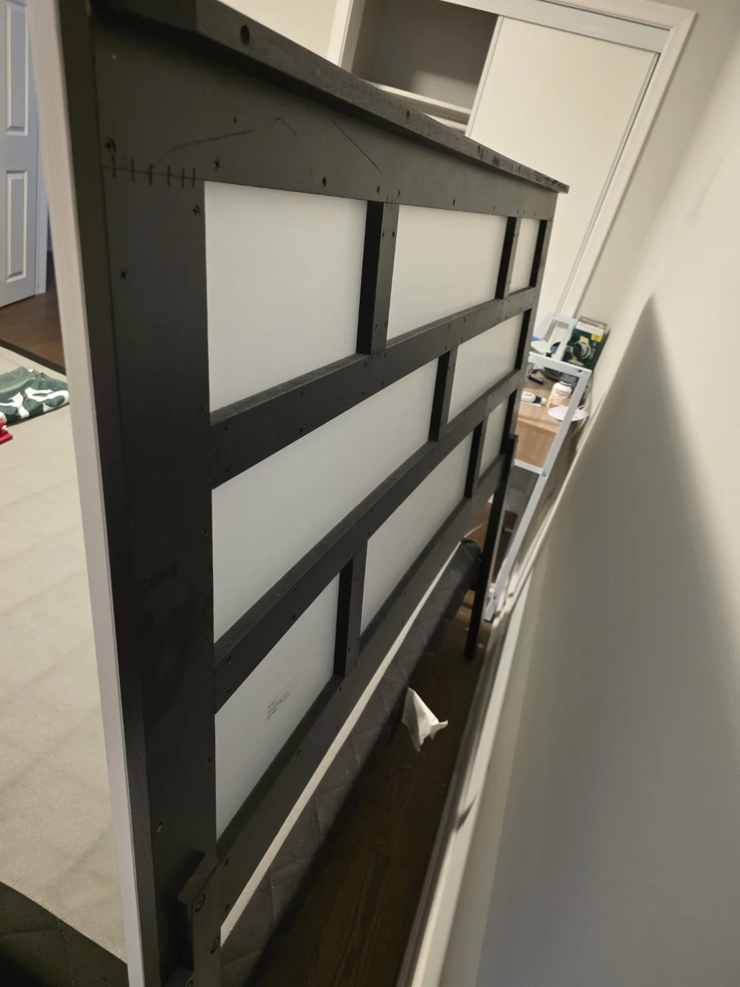 White Headboard with Black Frame - photo 3