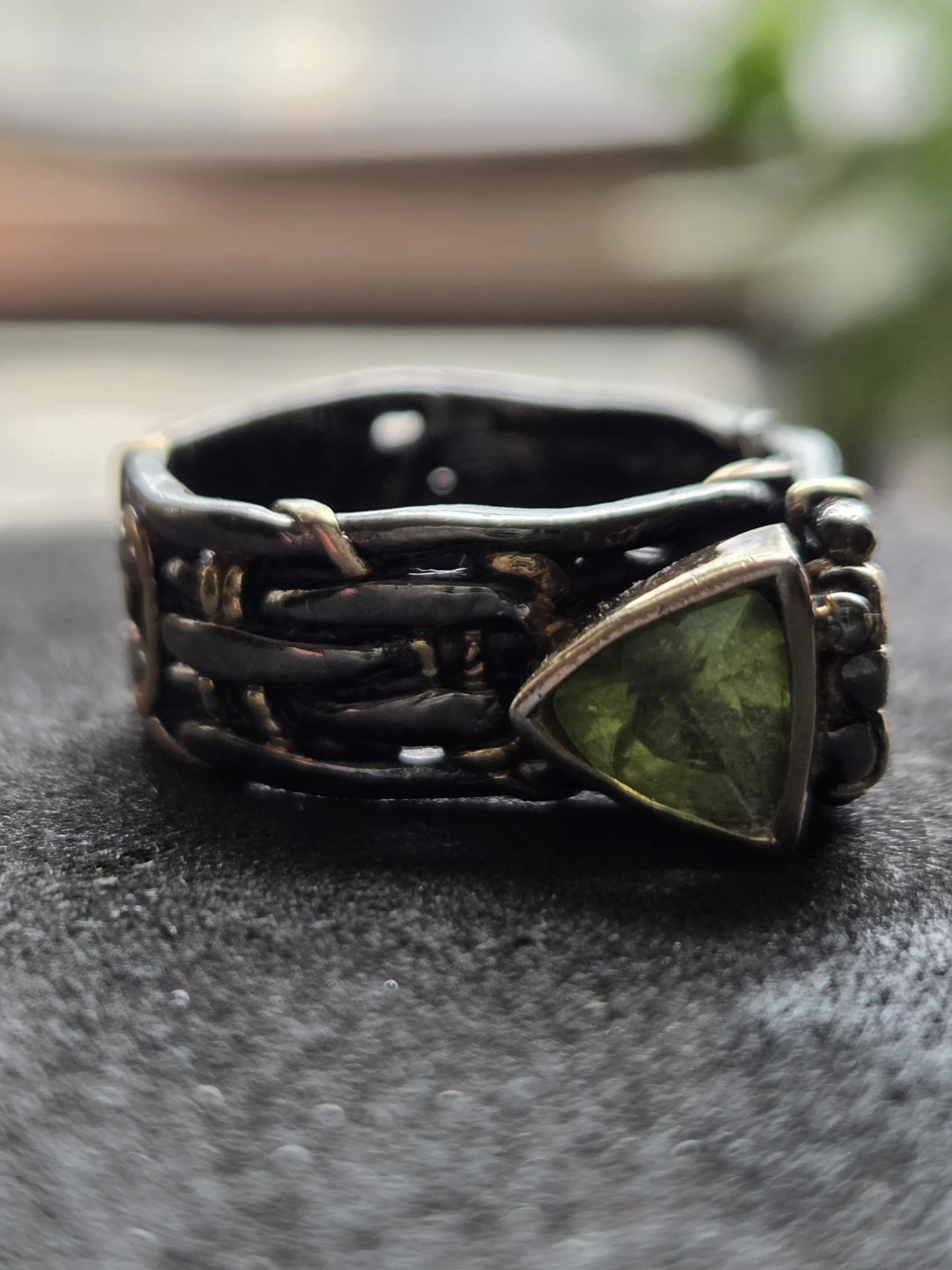 German Kabirski 18k gold, 925 silver Peridot ring - photo 4