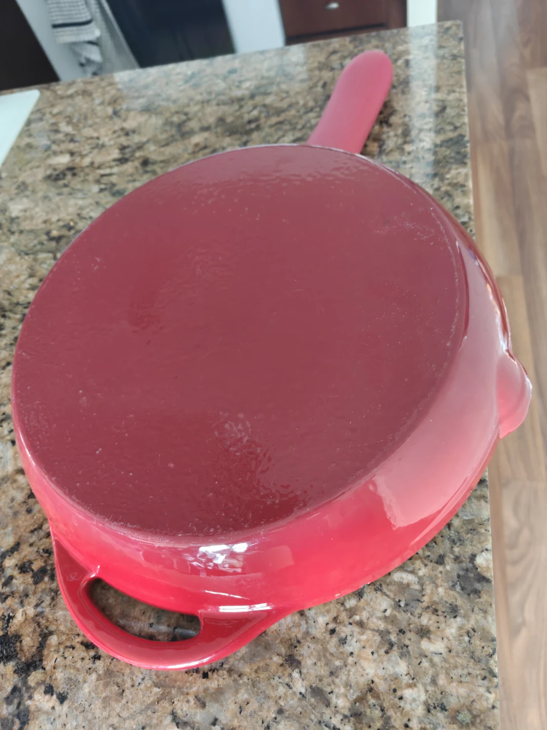 Red Enamel Cast Iron Skillet 12" - photo 2